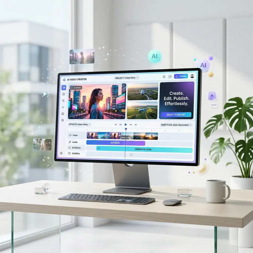 InVideo AI video creation platform on a modern desktop workspace